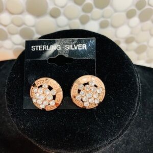 E65- Rose Gold Plated with CZ BN earrings